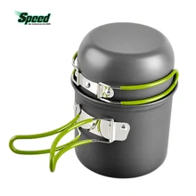 Hot Sales Outdoor Sport Traveling Camping Hiking Portable Cooking Aluminum Alloy Non-stick Pots Pans Folding Bowls Cookware Set