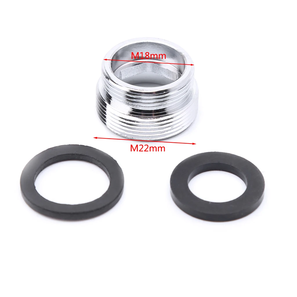 New High quality Solid Metal Adaptor Outside Thread Water Saving Kitchen Faucet Tap Aerator Connector - Color: 18mm to 22mm