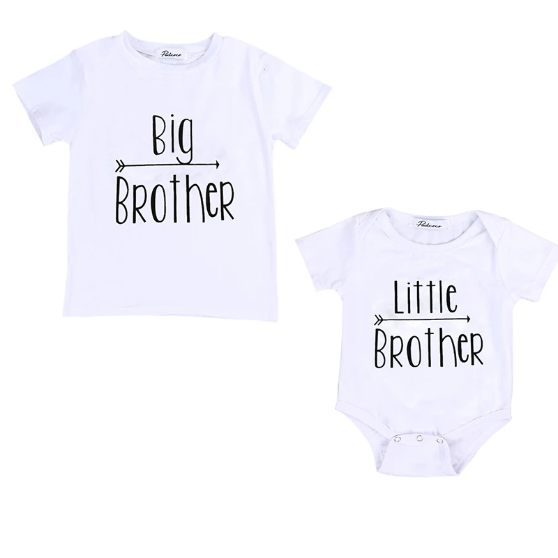 Big Brother Baby Jungen T-shirt Kleinen Bruder Strampler Body Passender Kleidung neugeborenes baby Boy set sommer kleidung