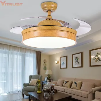 

Modern Ceiling Fans Lamps invisible Restaurant Fan lights Living Room Dining Bar Bedroom Kitchen LED Lamp Remote Control 220V