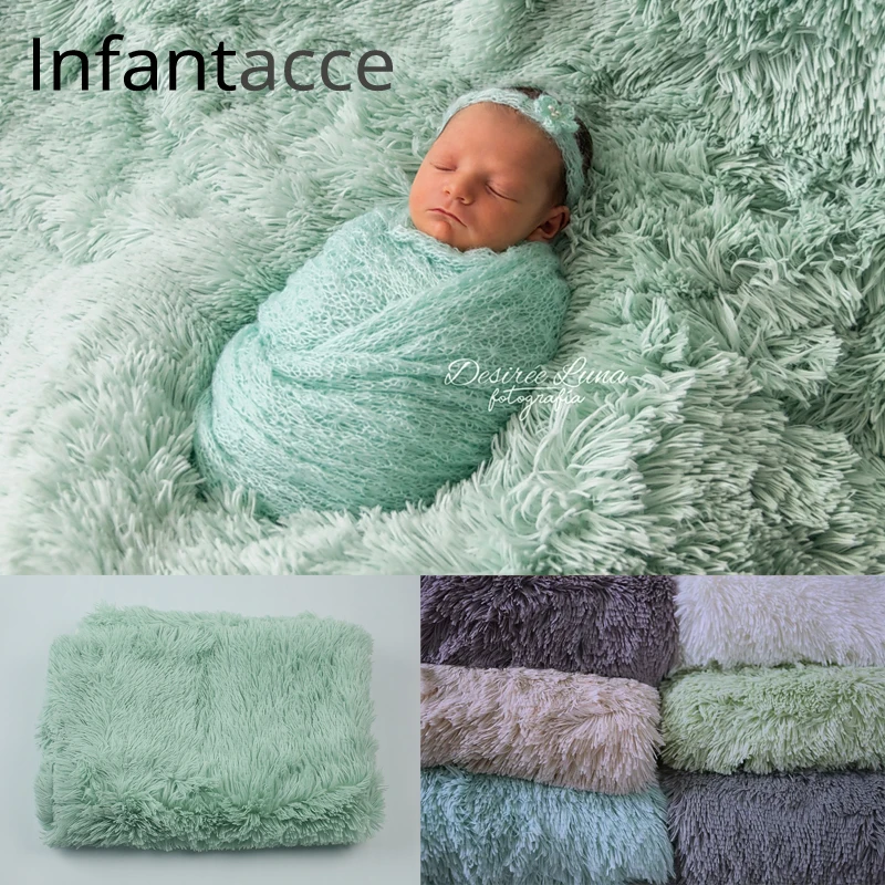 180*130cm faux fur blanket newborn photography props and studio