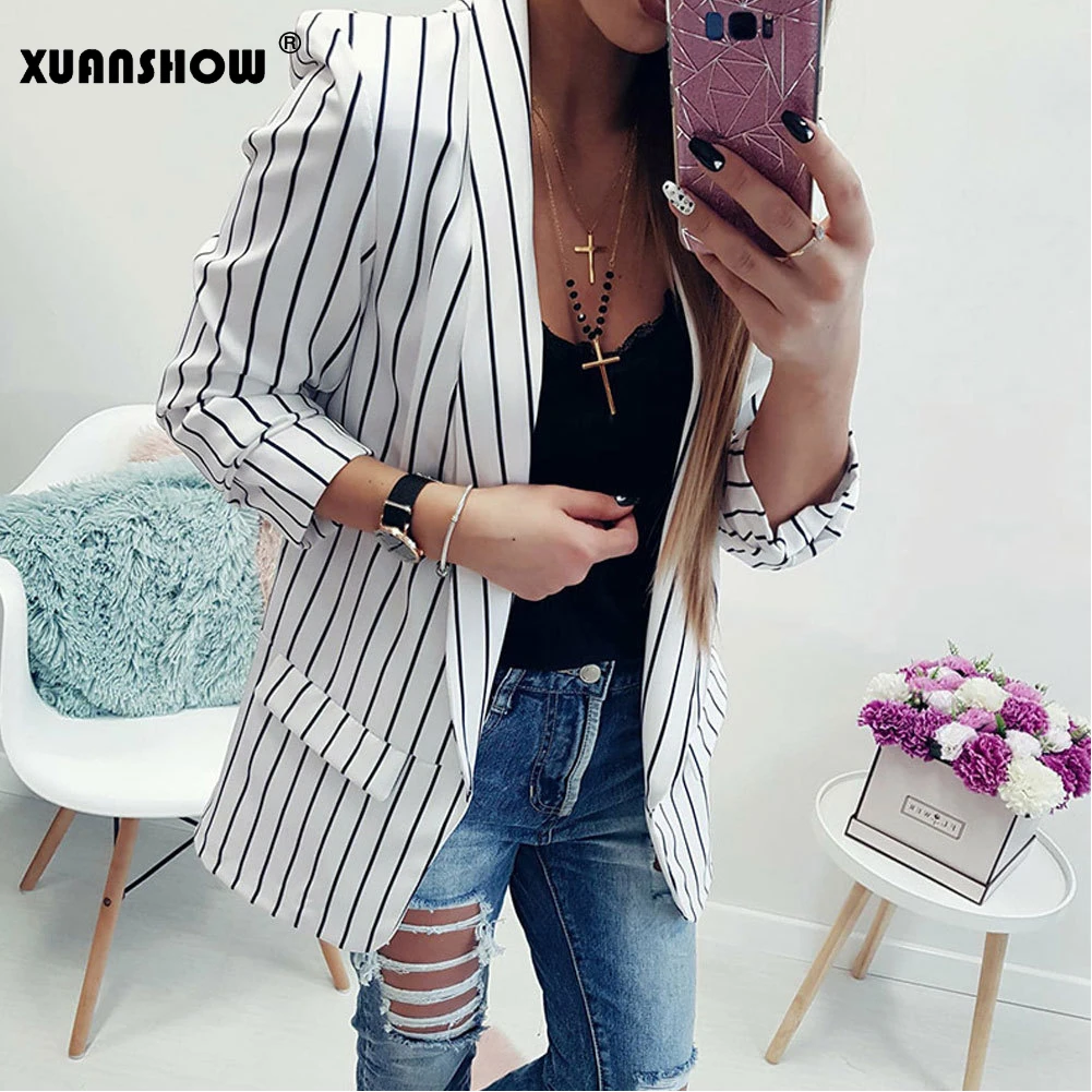 XUANSHOW Autumn Women font b Suit b font font b 2018 b font Work Fashion Turn