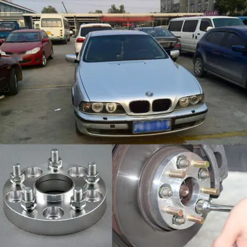 

Teeze 4pcs New Billet 5 Lug 12*1.5 Studs Wheel Spacers Adapters For BMW 5 Series