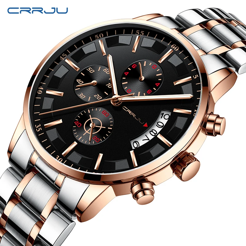 Relogio Masculino 2019 Mens Watches Top Brand Luxury Crrju New Fashion Business Chronograph Black Male Wristwatch Men Watch 2019 (16)