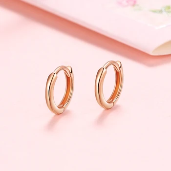 

VOJEFEN AU750 18K Rose Gold Small Hoop Earrings Hypoallergenic Earrings for Women Men Girls Fine Jewelry