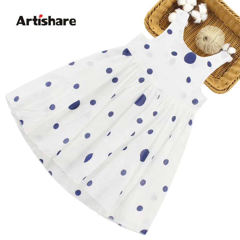 

Dresses For Girls Sleeveless Kids Summer Dress Dot Children Party Dress Summer Clothes For Kids Girl 6 8 10 12 13 14 Year