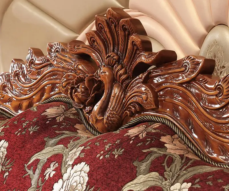 European Style Sofa, Villa, Living Room, Big Family, Solid Wood Fabric, Sofa Combination, 123 American Style furniture