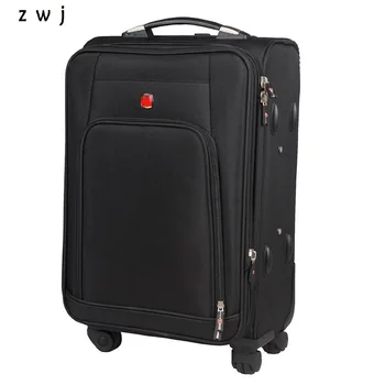 

Business men trolley suitcase 20 inch fixed caster rolling luggage Oxford board box spinner 24 inch luggage