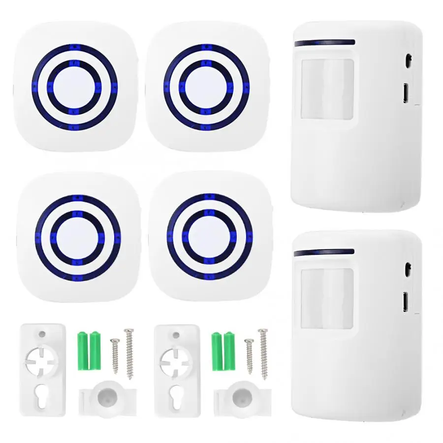 

Wireless 2V1 IR Doorbell PIR Motion Sensor Receiver Entry LED Alert Alarm 110-240V waterproof smart door bell motion sensor bell