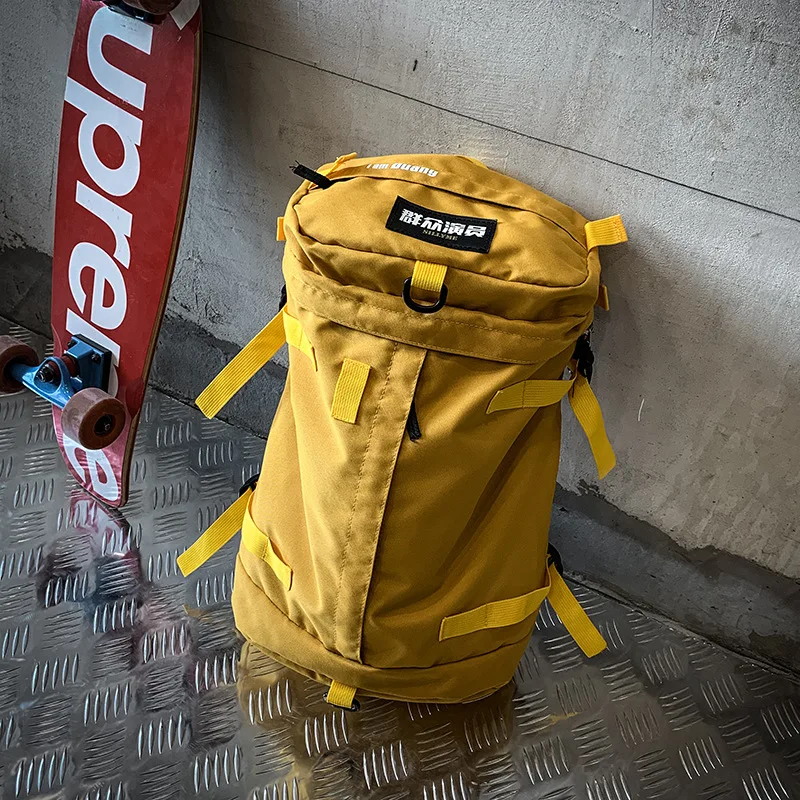Мужской и женский рюкзак большой емкости, студенческий рюкзак для путешествий, мужской уличный тренд, многофункциональная мужская сумка для багажа на открытом воздухе, Mochilas - Цвет: yellow