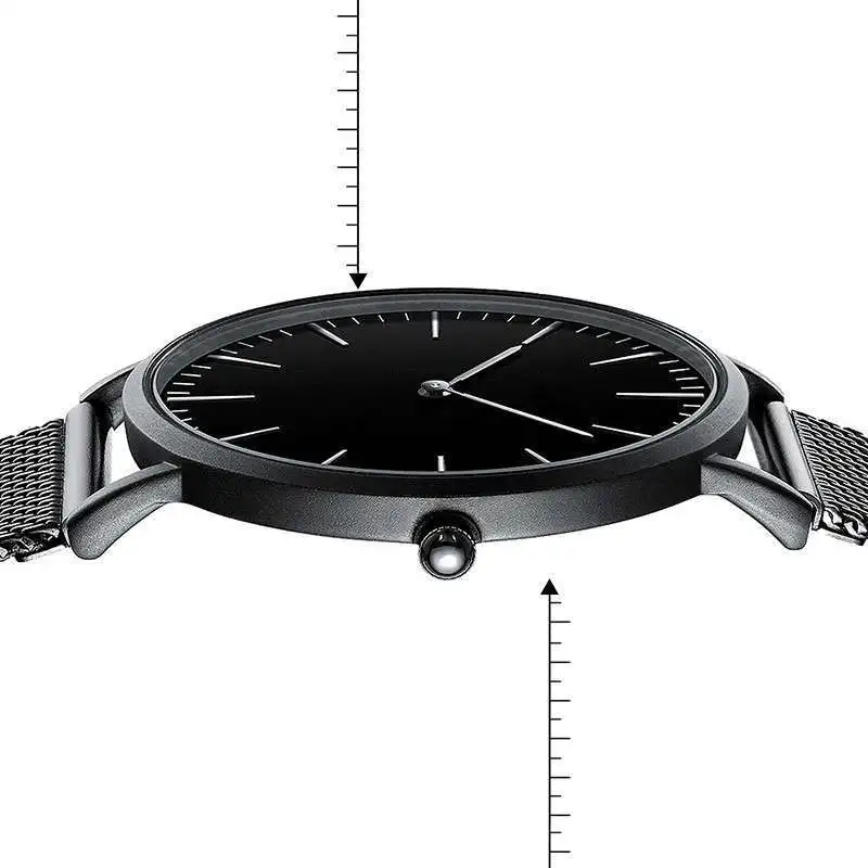 

Ultra-thin Mens Watch Waterproof Male Wathes Strap Stainless Steel Men Wristwatch Fashion Two Pointers Quartz Clock Business Man