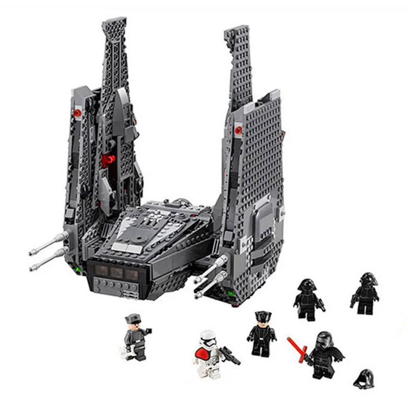 

1053pcs Diy Technic Kylo Ren Command Shuttle Block Compatible With Legoingly Star Wars Clone 75104 Brick Toys For Children gifts