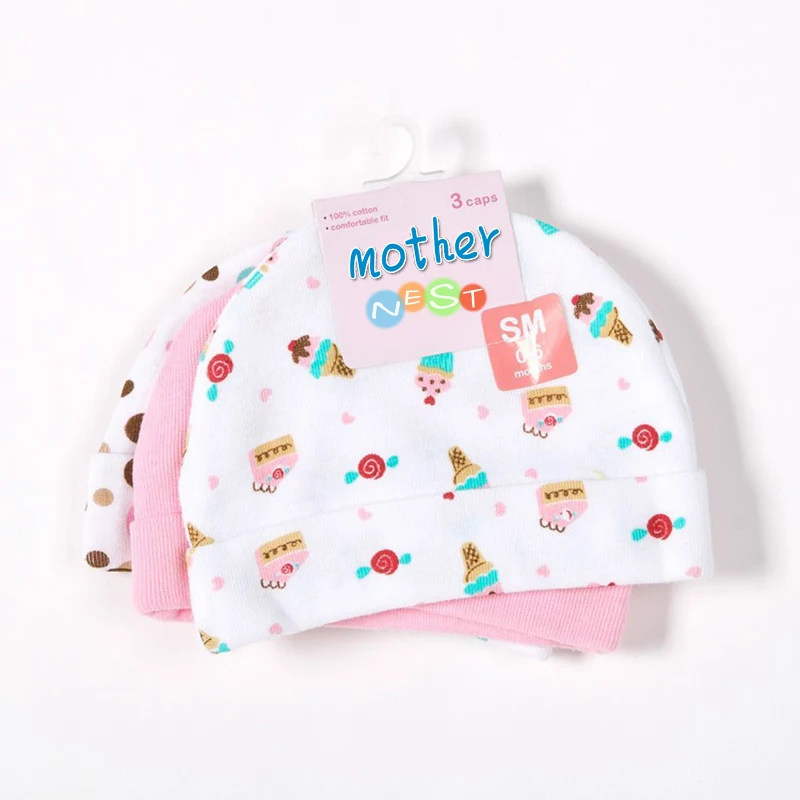 

3 Pieces/lot Baby Cap Girls Boys for Newborn Infant Cap Cotton Beanie Hat Star Printed Skull Cap Toddler Boys & Girls Hats