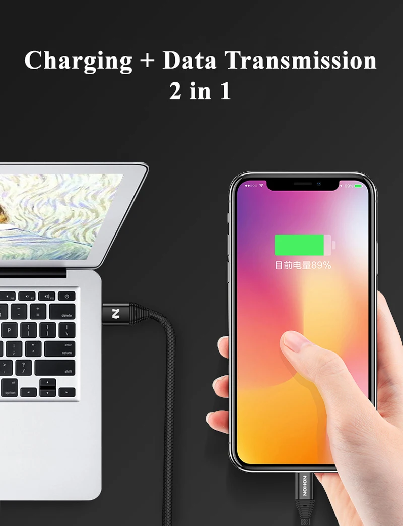 Nohon Type-C PD Cable to For Lightning iPhone X 8 Plus 8P 8 pin Phone Data Sync Cables For iPhone 7 6S 6 Plus 5S 5 Fast Charging Details (09)
