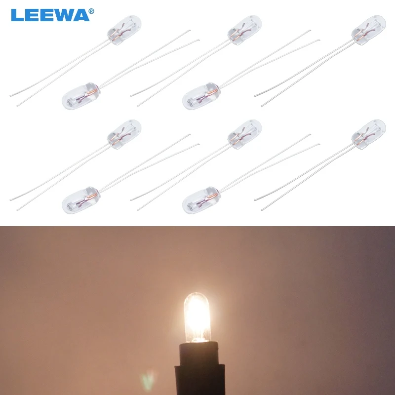 

LEEWA 100pcs Warm White/Amber Car T5 12V 1.2W Halogen Bulb External Halogen Lamp Replacement Dashboard Bulb Light #CA2698