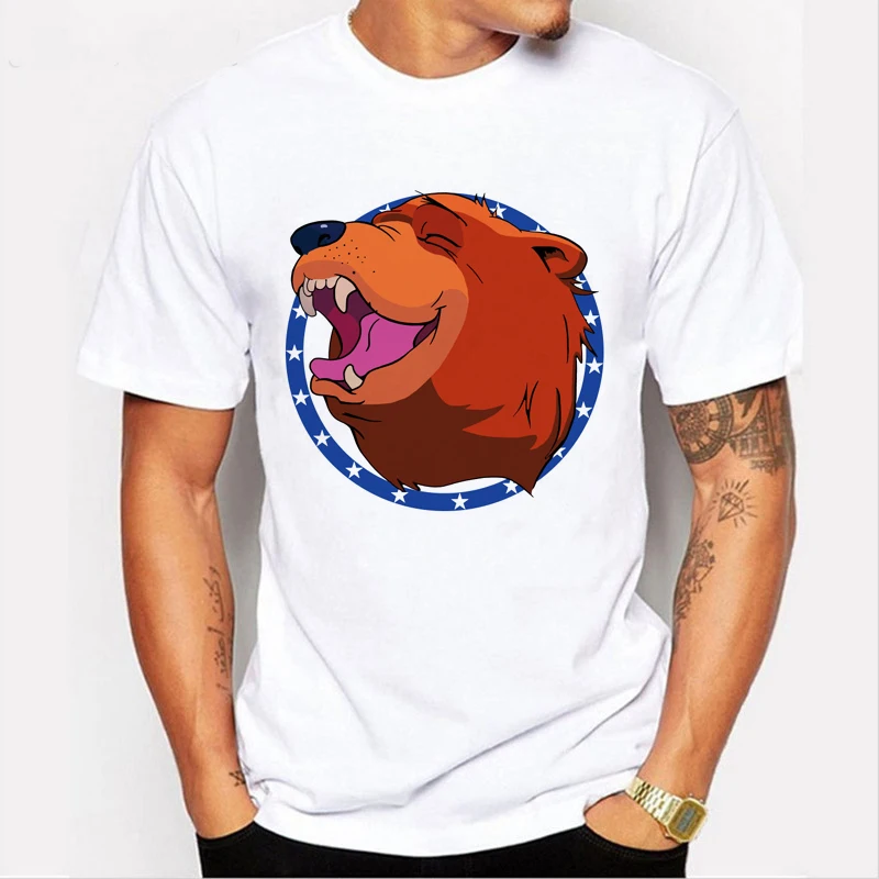 Bear for Hire T Shirt Summer New Fashion Cartoon Brown bear T Shirts