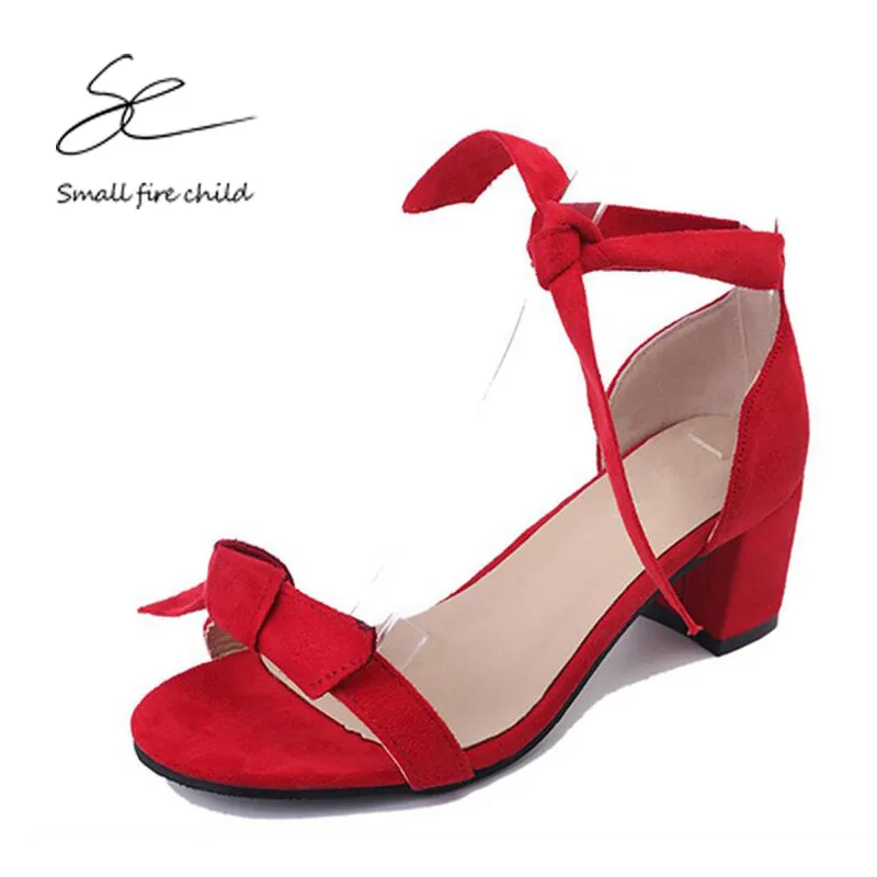 

Women's high-heeled sandals 2017 summer new casual tied with wild breathable with high fashion ladies sand women