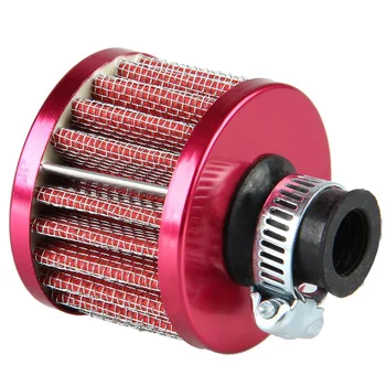 

12mm Mini Car Air Filter Car Motor Cold Air Intake Filter Turbo Vent Crankcase Breather Red Car Styling Accessaries