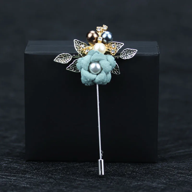 

i-Remiel High-grade Handmade Retro Flower Pin Brooch Cardigan Coat Suit Long Needle Brooches for Women Lady Jewelry Accessories