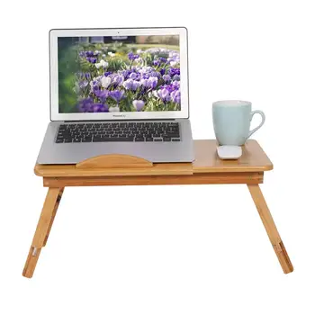 

1Pc Laptop Bed Table Adjustable Bamboo Rack Shelf Dormitory Bed Lap Desk Portable Book Reading Tray Stand