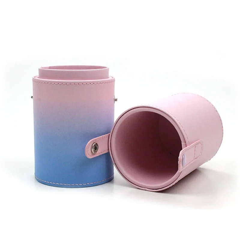 

2019 New Fashion Portable Empty Makeup Brush Pen Holder Cosmetic Cup PU Leather Container Makeup Brush Holder