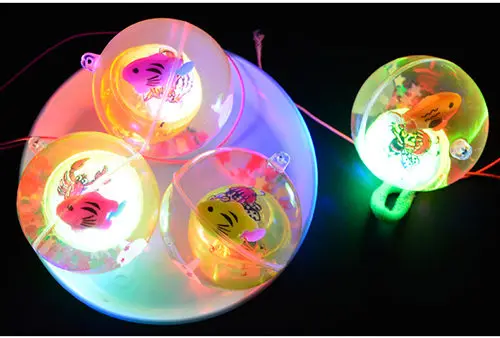 Luminous bouncing ball with elastic string light clear transparent crystal playball children pet toy doggy kids girls boys gift 4