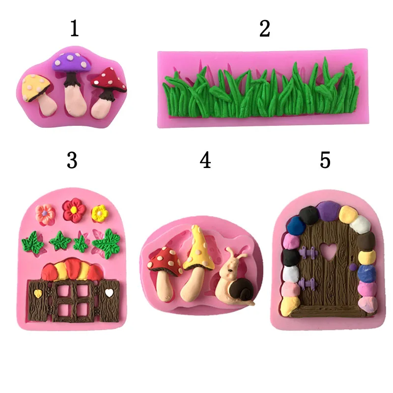 3D дом силиконовые формы в виде цветов лист улитки грибы Fondant шоколада форма для