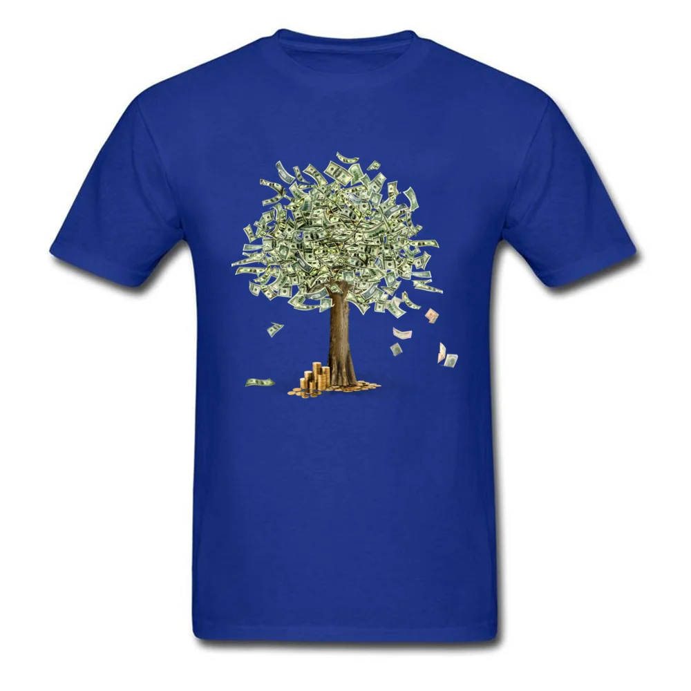 Student Tops & Tees Money grows on trees Brand New Printed Top T-shirts All Cotton Short Sleeve Normal Tee-Shirt O-Neck Money grows on trees blue