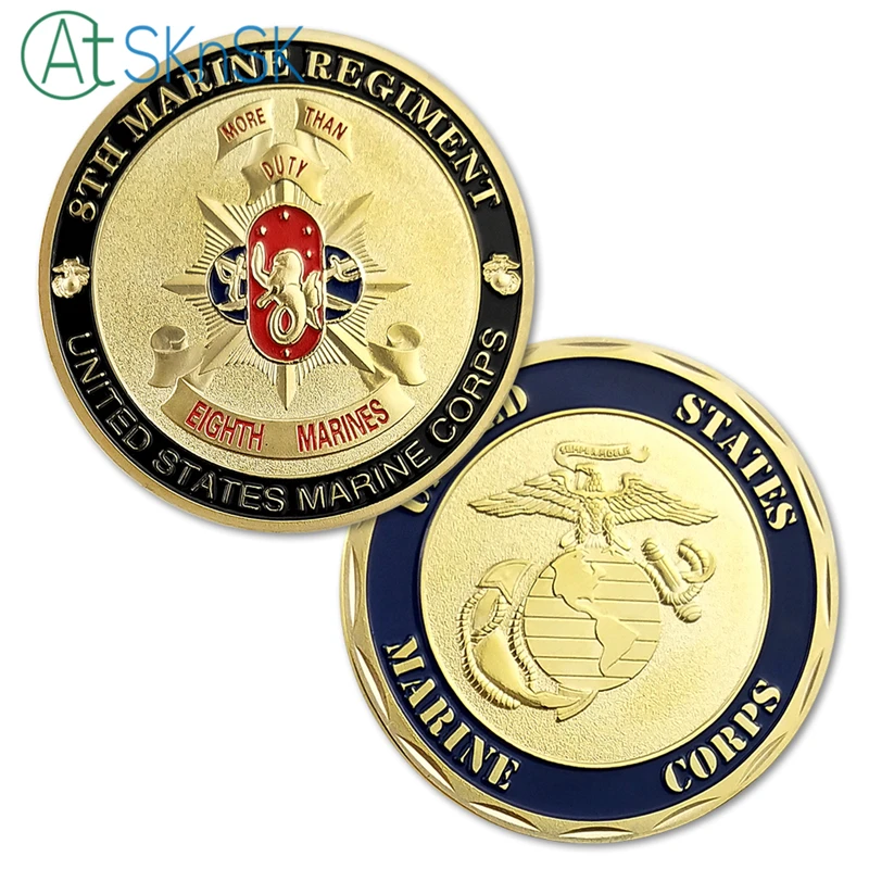 

1-10pcs Good quality gold plated medals coins collectible 8th Marine Regiment crafts Unite States Marine Corps challenge coins