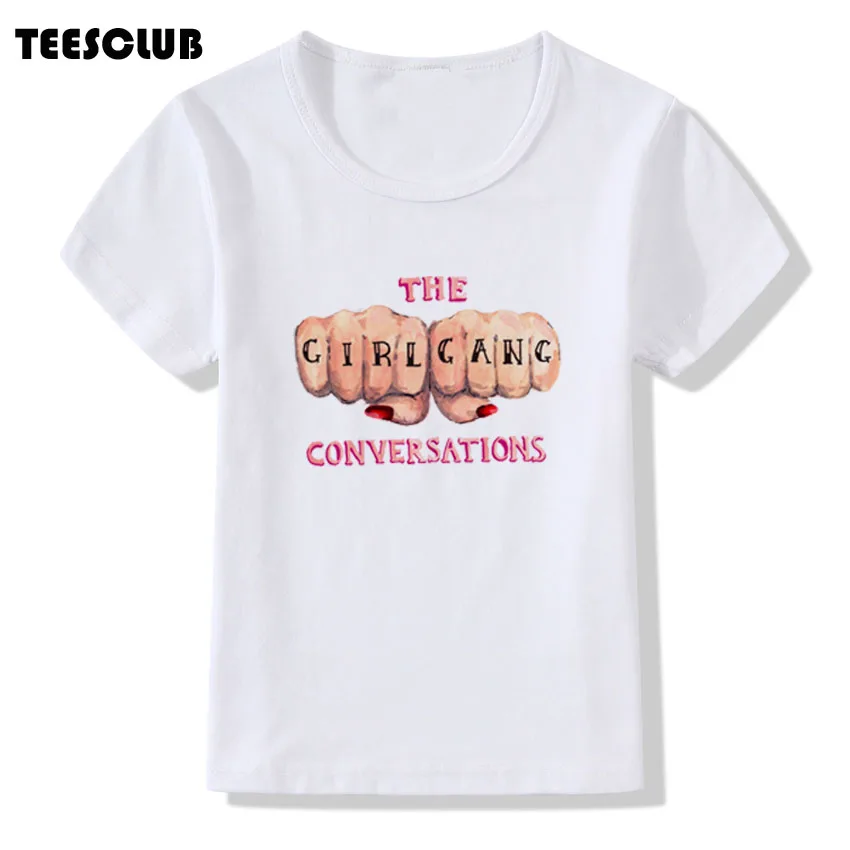 

2019 New Children T shirt Funny The Girl Gang Conversations Print T-shirt Baby Boys Girls Summer Tops Casual Kids Clothing