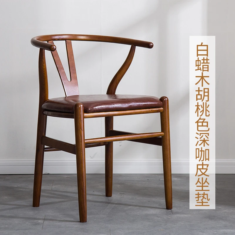 Скандинавская цельная древесина обеденный стул Досуг Массивная древесина стул назад современный минималистичный необычный стул книжные столы и стулья - Цвет: 11