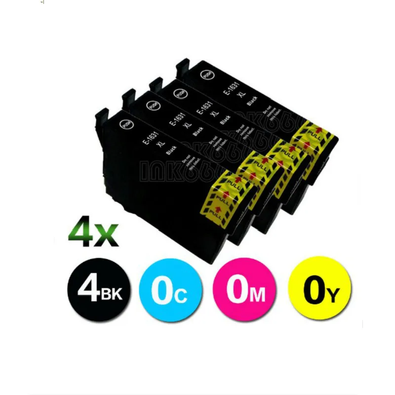 

4 x T1631 BLACK 18XL Workforce WF-2630WF WF-2650DWF WF-2660DWFpen WF-2010W T16XL