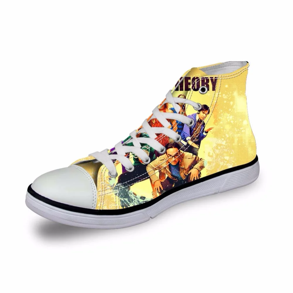 

The Big Bang Theory Pop Printed Printed Women Vulcanized Shoes Casual High Top Canvas Shoes for Female Womens Espadrilles