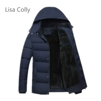 

Lisa Colly 4XL New winter jacket Coat Middle age Men thjck warm coat jacket Overcoat men's casual hooded Cotton coat jacket