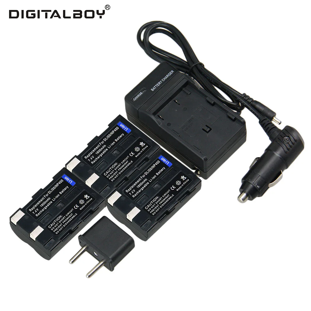 Digitalboy 3pcs 1800mAh Battery+Charger NP 400 NP 400 NP400