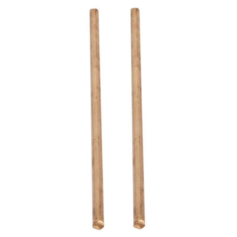 2pcs Brass Round Rod 5mmx150mm 1/4" Brass Pin Unpolished Round Rod Blank Scales Blade Handle For Repairs On Irrigation Pipes