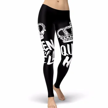 

2018 Princess Queen of Hell Women leggings Black Leggins Printed legging for Woman Work out Fitness