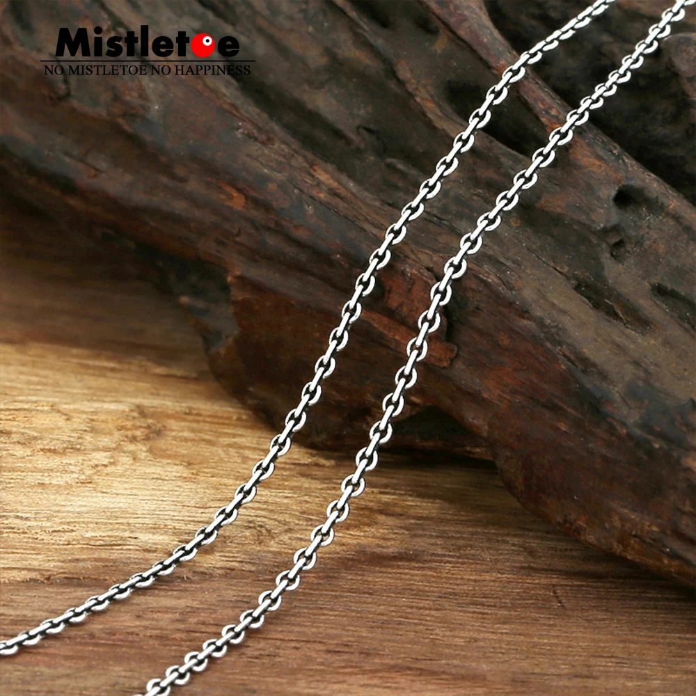 

Authentic 100% 925 Sterling Silver Classic Vintage 2.0mm Link Necklace Chain Jewelry For Women Or Men
