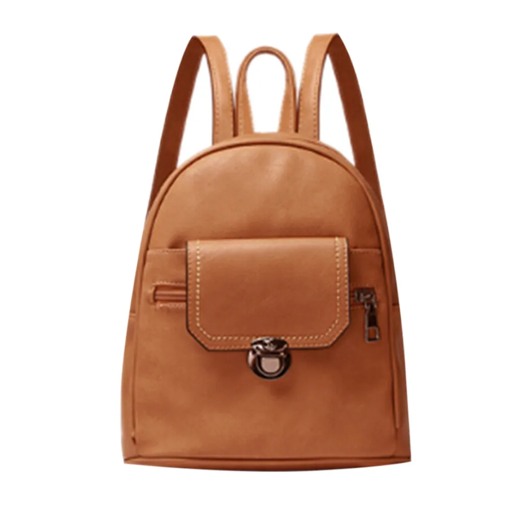 Модный женский рюкзак для ноутбука в стиле ретро, дорожная школьная сумка из искусственной кожи, простые однотонные модные рюкзаки