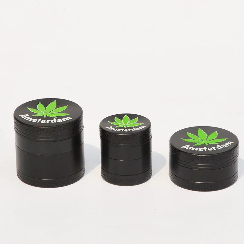3 Size Leaf Design Metal Weed Herb Grinder Tobacco Smoking