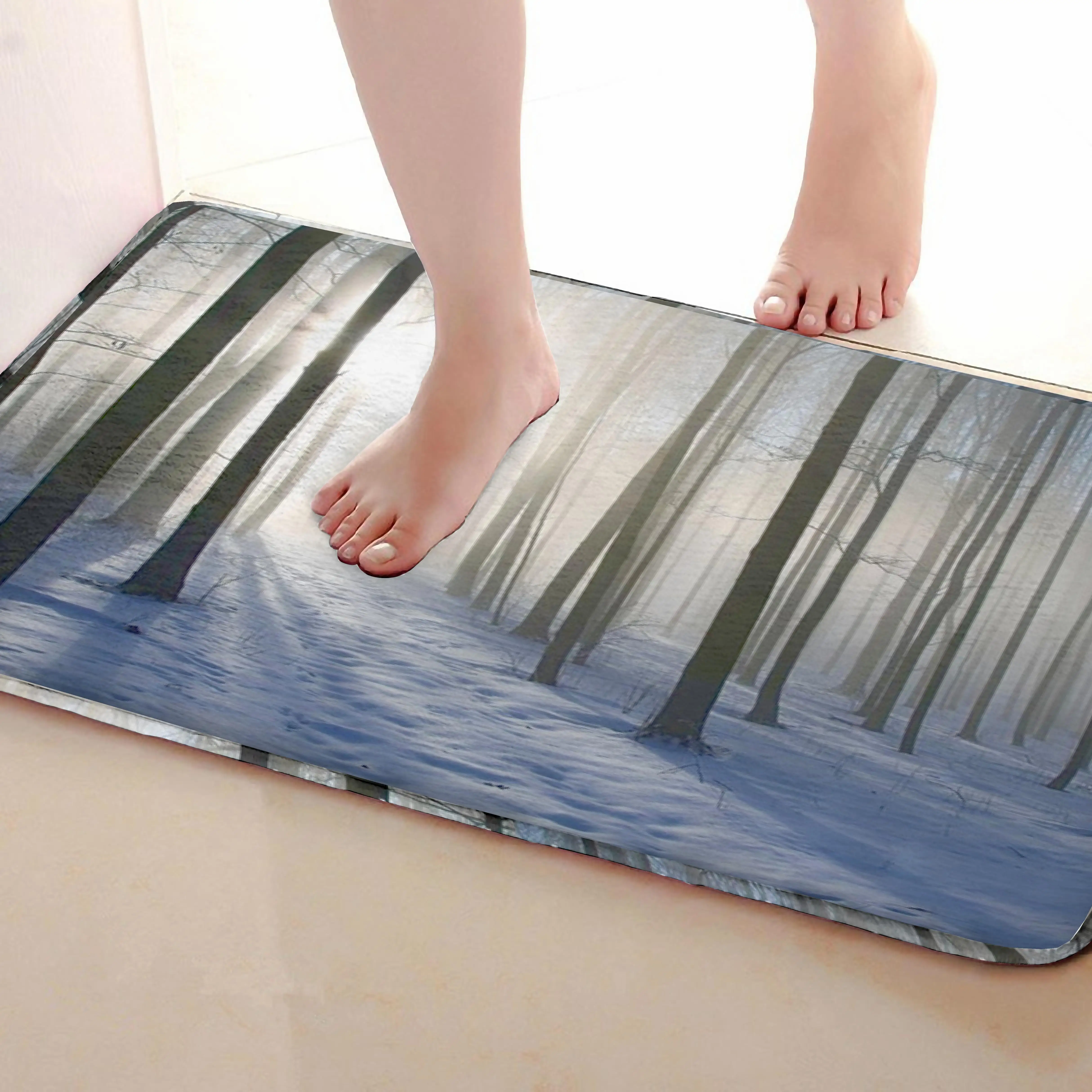 Лес Стиль Ванная комната Коврики, забавные Нескользящие Для ванной Коврики, Занавески для душа Интимные аксессуары, Коврики Чинг вашей душе Шторы