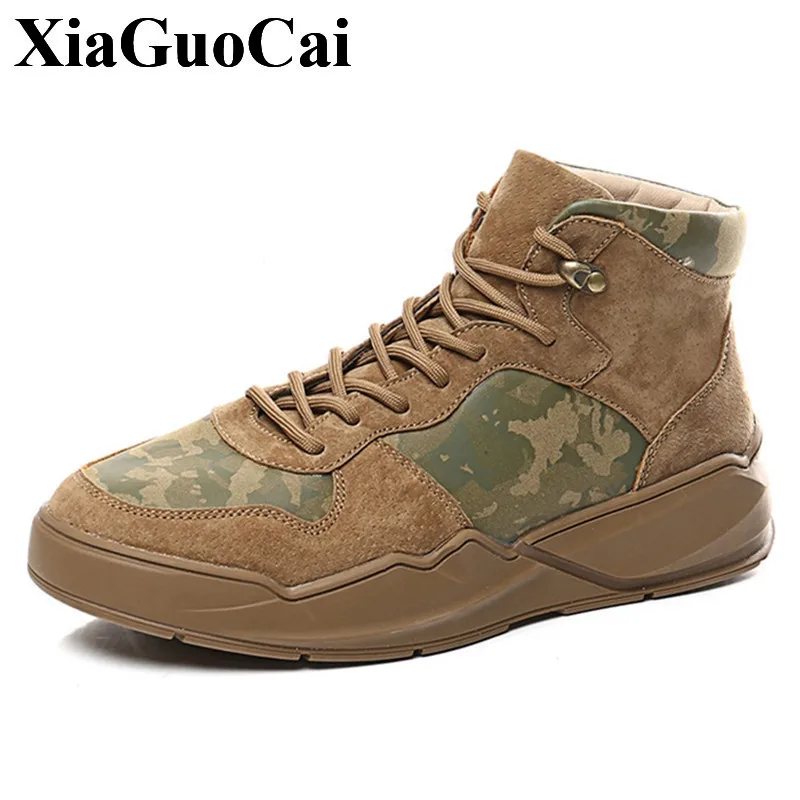 

New Men Casual Shoes High Top Lace-up Sneakers Flat Platform Autumn Winter Style Camouflage High Quality Student Skate Footwear