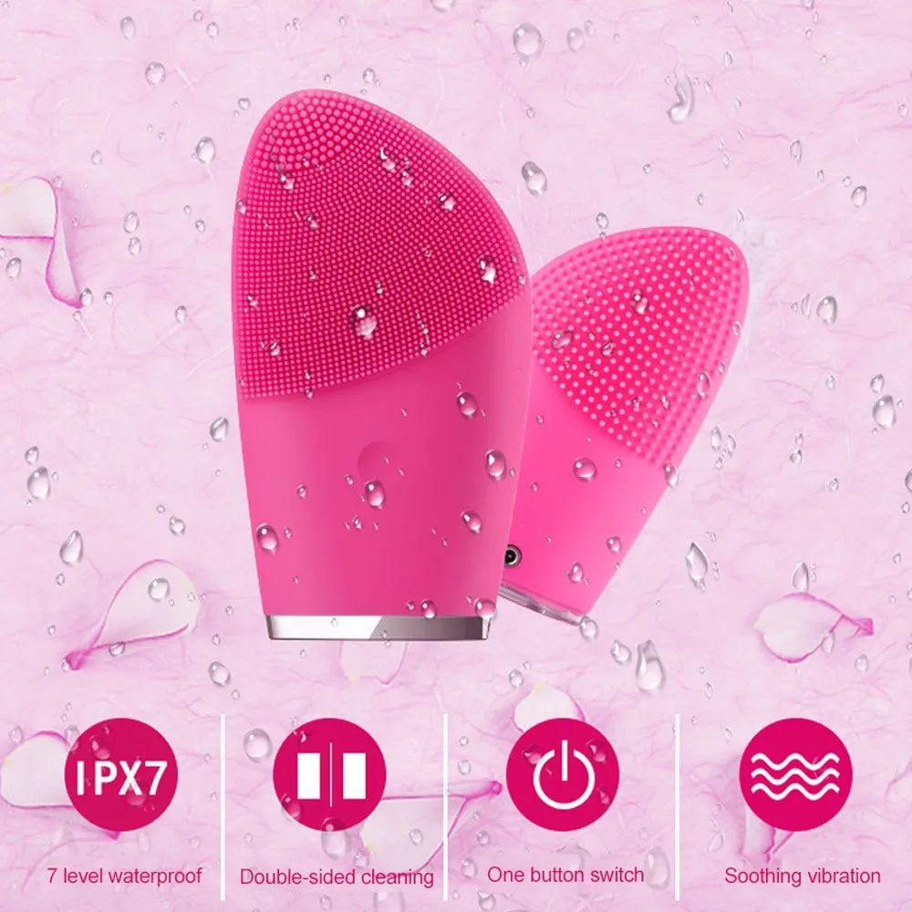 

Silicone Electric Cleansing Instrument Soothing Acne Muscles And Skin-friendly Pore Cleansing Beauty Device