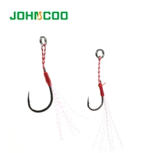 JOHNCOO джиг рыболовный крючок со стальной проволокой колючая крючок 10 шт. 2 сумки рыболовные снасти