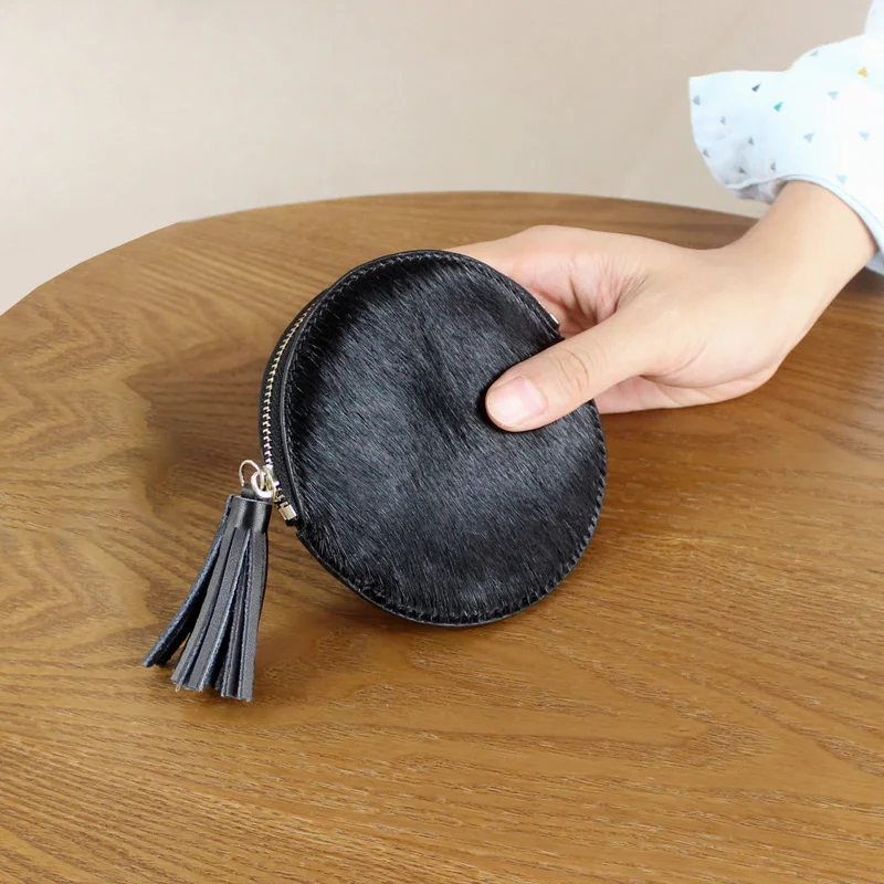 Модный женский кошелек WOONAM из натурального меха лошади с леопардовым принтом