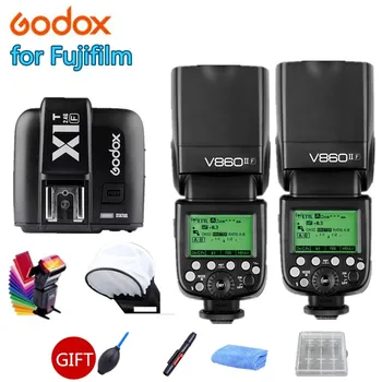 

2X Godox V860IIF Flash Speedlite 2.4G Wireless GN60 HSS 1/8000s TTL + X1T-F Trigger for Fujifilm Fuji X-Pro2 X-T10 X-T20 X100F