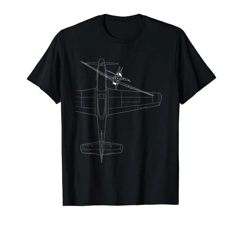 P-51 Mustang Line Art Wii Fighter Airals War Bird Cotton Men Classic 2019 O Neck Street Wear Hip Hop Tops Movie Tee Shirt