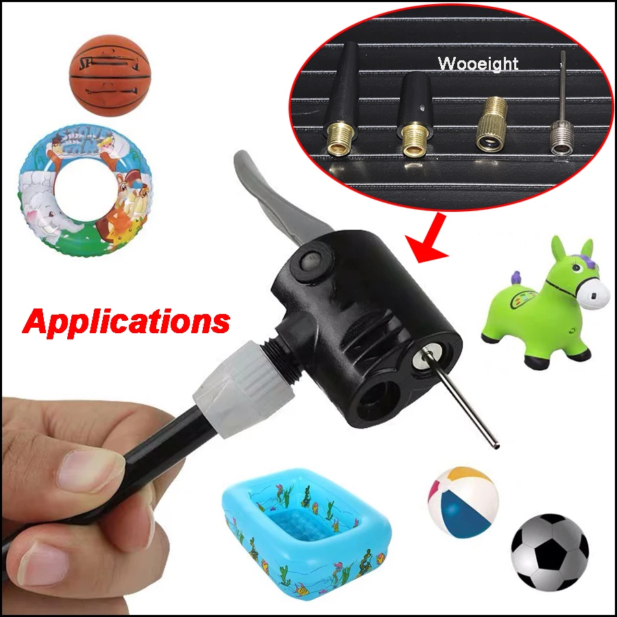 Wooeight 4PcsSet Auto Car Metal Tyre Wheel Tire Air Hose Needles Chuck Inflator Pump Valve Clip Clamp Connector For Ball Tyre Kit (8)