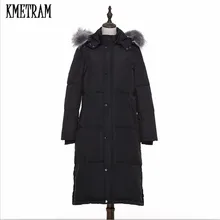 KMETRAM новая одежда Повседневная Длинная толстая зимняя куртка мужская однотонная парка модные пуховики хлопковые куртки мужские зимние парки HH460