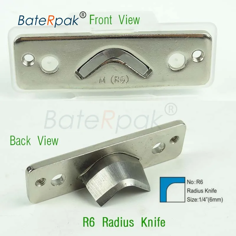 BateRpak R3.5mm/R6mm/R10mm/D6 отверстие/D21 полукруг/C15, S-100/S-200 календарь/книги угловой резак нож, угловой резак - Цвет: R6 knife only
